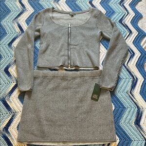 Knit mini skirt and sweater set size medium